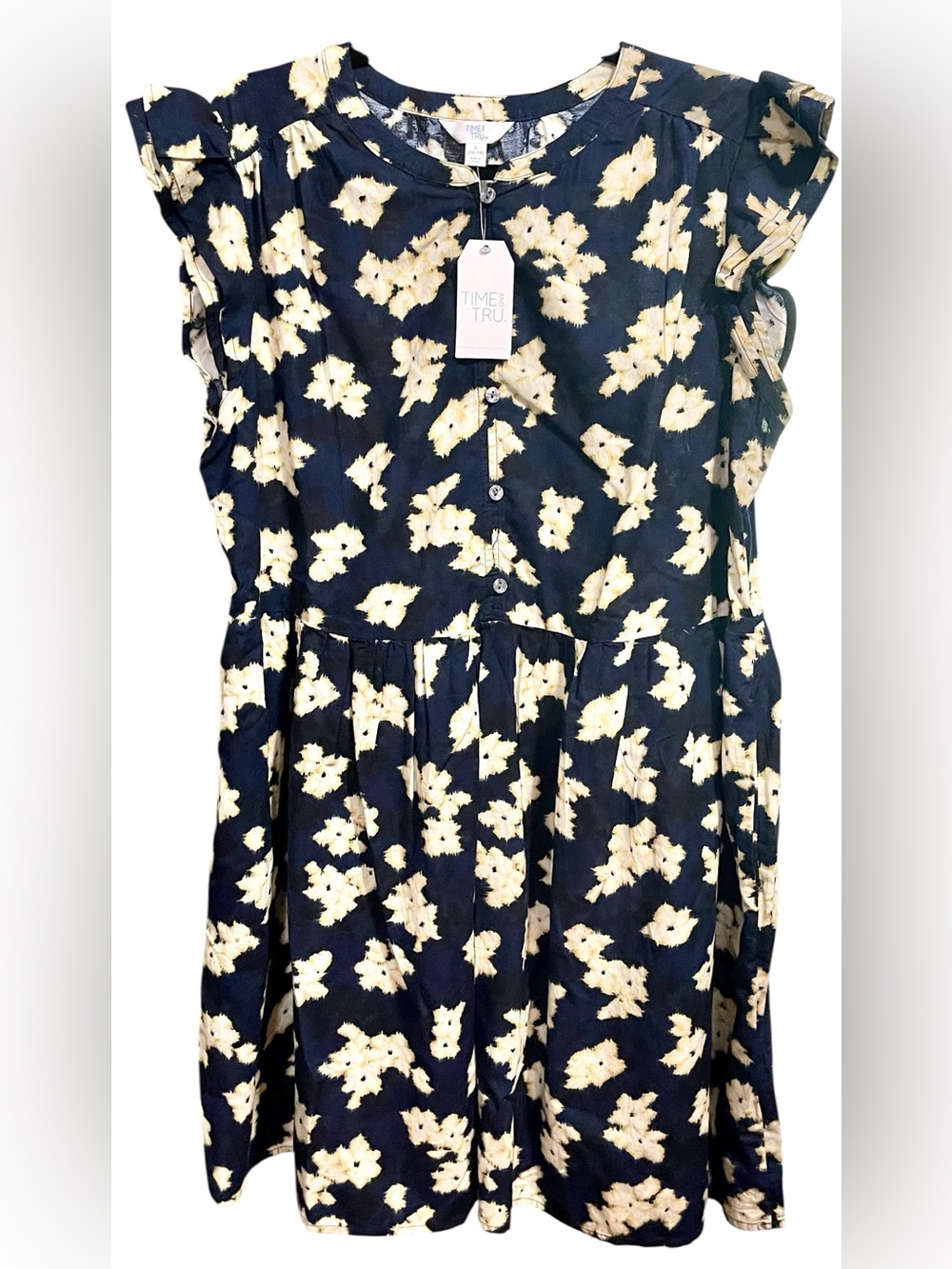 New Women’s 12/14 Time and Tru navy flutter mini dress